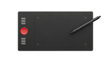 Fototapeta premium Digital Drawing Tablet and Pen on transparent background