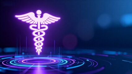 Medical symbol with futuristic design