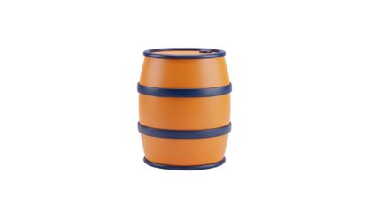 Orange Barrel with Blue Bands
