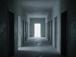 Corridor with Many Doors Liminal Space
