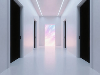 Corridor with Many Doors Liminal Space