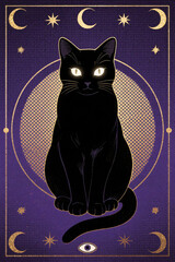 Close Up Cat Illustration Portrait