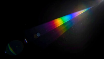 Rainbow spectrum of light beam emitting from dark corner