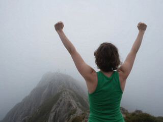 Woman from Behind Looking to the Sky