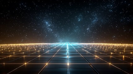 Futuristic Hologram Ui Grid Floating Forward