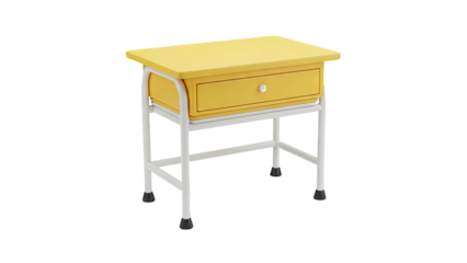Yellow Bedside Table with Drawer