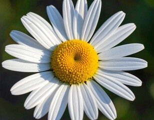 Close-up detail of a bright and beautiful daisy flower with white petals