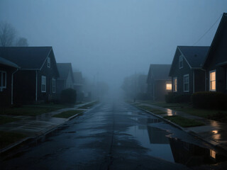 Dark Eerie Places with Thick Fog