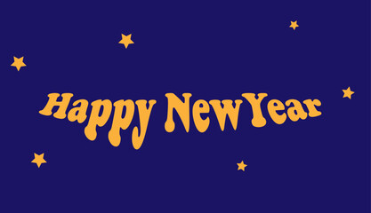 New Year on a blue background, stars,