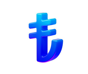 Obraz premium Vibrant 3D Turkish Lira symbol for finance, economy, and investment concepts. 3d illustration