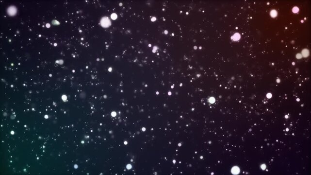 A celestial display of sparkling particles against a dark, gradient background viewed from a distant perspective