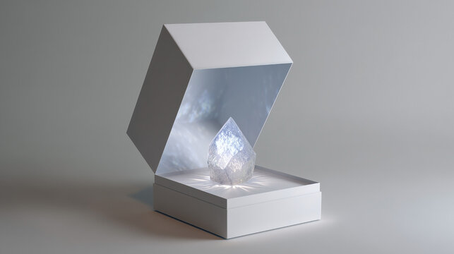 A white box with a diamond inside