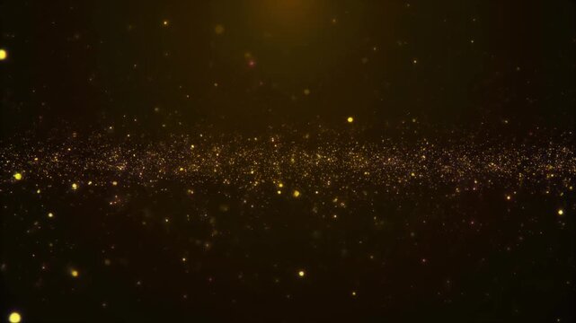 Aerial view of sparkling lights in a dark night sky with stars shining brightly