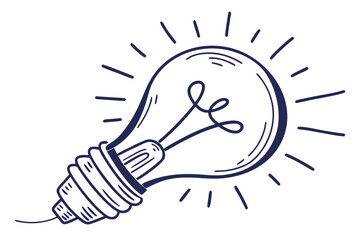 Light Bulb Icon Representing Innovative Ideas, Creativity, Solutions, and New Concepts for Business and Education