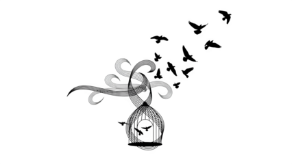 Isolated motorcycle on transparent background with rider in dark clothing