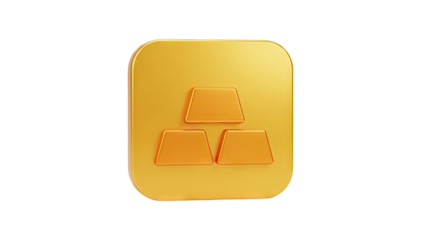 Golden Gold Bars Stacked Icon transparent background