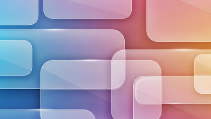 Abstract Colored Shapes Overlapping Rectangles