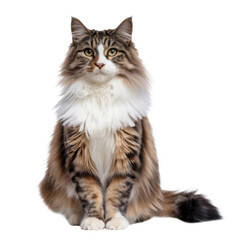 Majestic Long-haired Tabby Cat Portrait