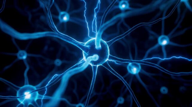 Time-lapse animation of neuroplasticity showing new neural pathways forming and dendrites growing like branches, cinematic 4k.