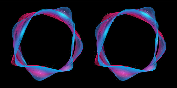 Beautifully shining colour wheel on black background.