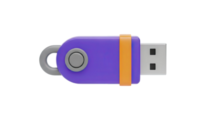 Purple USB Flash Drive with Orange Accent