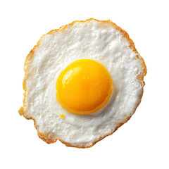 Sunny Side Up Fried Egg with Golden Yolk Isolated on Transparent Background