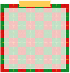 크리스마스 체크무늬 메모지