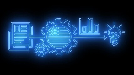 Data Analytics And Performance Optimization Workflow Showing Gears Charts And Automated Reporting System