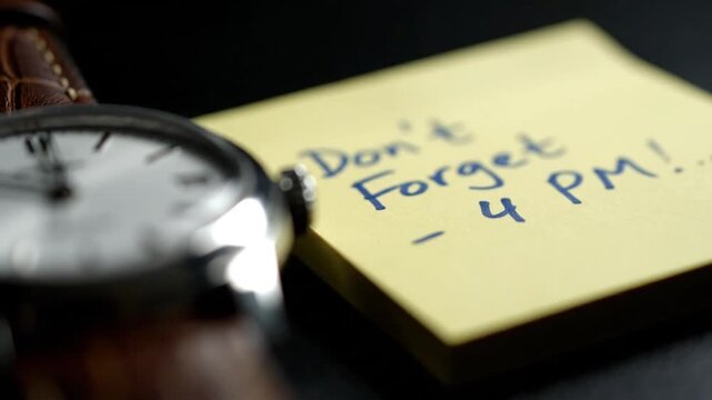 Reminder Note on Desk with Bell
