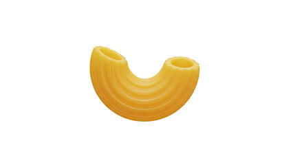 3D Elbow Macaroni Pasta Isolated on transparent background