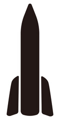 Missile Silhouette Vector Illustration &ndash; Military Defense and Security Concept