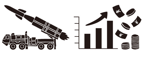 Missile and Defense Budget Vector Illustration &ndash; Military Spending and National Security Concept