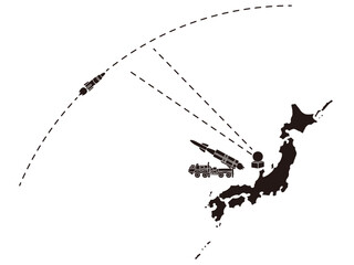 Japan Missile Defense Vector Illustration &ndash; National Security and Military Concept