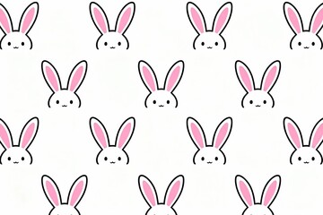 Obraz premium Cartoon rabbit pattern