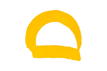 Yellow watercolor background. Artistic hand paint. Isolated on transparent background.
