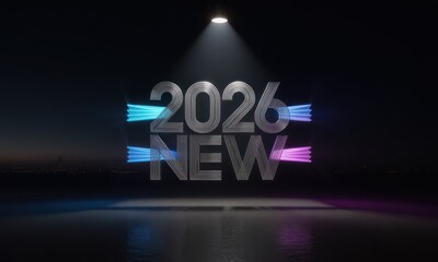 Digital graphic, 2026 New Year, spotlight