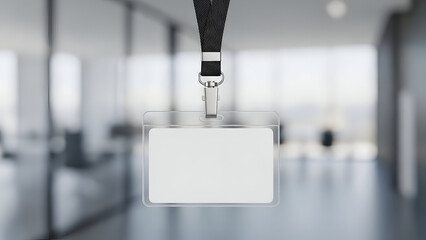 Lanyard with Blank Id Card in Modern Office
