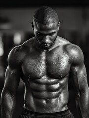 strong handsome man exercising at the gym no logos no brands ar 34