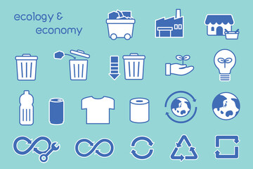 環境や循環型経済に関連したアイコンセット