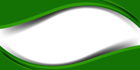 Latar belakang gelombang hijau modern dengan lengkungan halus, nada gradien, dan garis tipis putih dan hijau mengalir pada latar belakang putih bersih. © Maruf