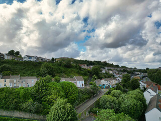An Aerial Drone Camera View of Swansea City Centre Near Coastal Beach During Sunny Day of July 14th, 2025. Swansea is Most Beautiful, Modern City and county on the south coast of Wales, UK