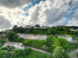 An Aerial Drone Camera View of Swansea City Centre Near Coastal Beach During Sunny Day of July 14th, 2025. Swansea is Most Beautiful, Modern City and county on the south coast of Wales, UK