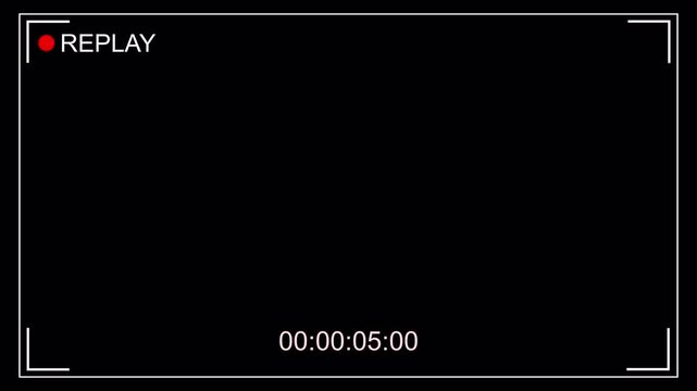 Replay text button animation with alpha channel, Replay icon video for Live Streamers, Action replay sign icon loop animation with transparent background in 4k.
