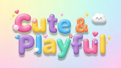 Cute and playful typography with colorful background