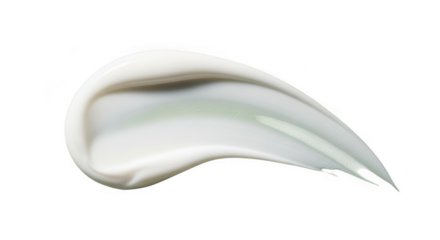 A smear of white cream on a pure surface for cosmetic or skincare product advertising isolated on transparent background