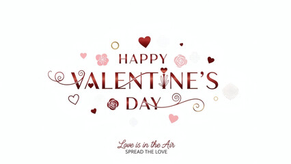 Happy valentine's day greeting with decorative heart elements