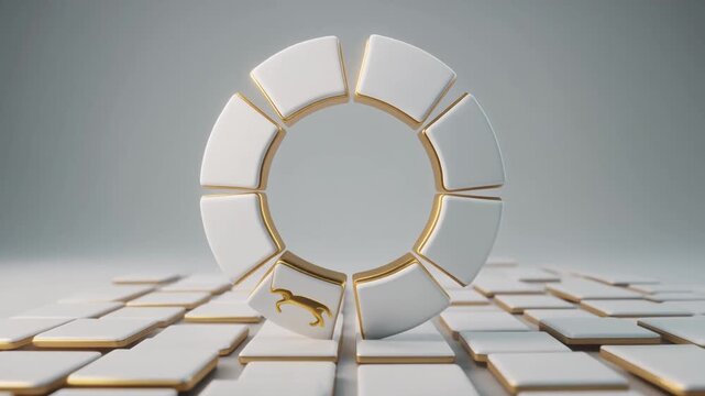 Rotating Golden Segment Circle with Luxury Symbol
