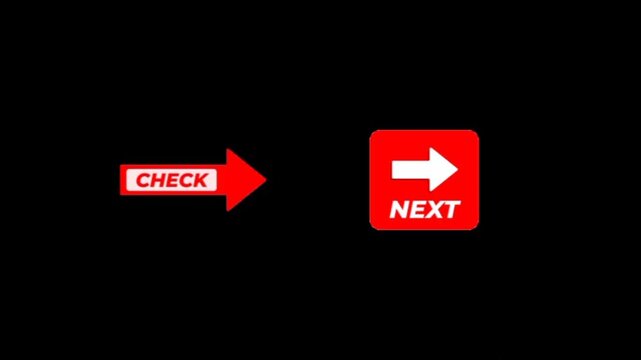 Interactive red "CHECK" and "NEXT" buttons with white arrows, perfect for call-to-action and website navigation.
Keywords: button, check, next, arrow, red, white, navigation, website, user interface, 