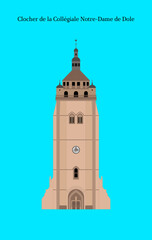 Clocher de la Coll&eacute;giale Notre-Dame de Dole, France