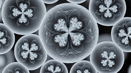 Clover Pattern Within Glass Bubbles